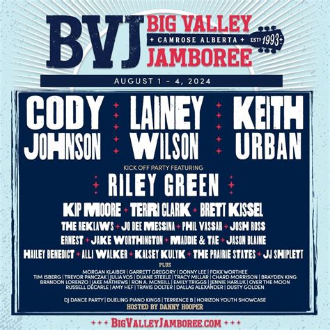 participation lineup for 2024 big valley jamboree